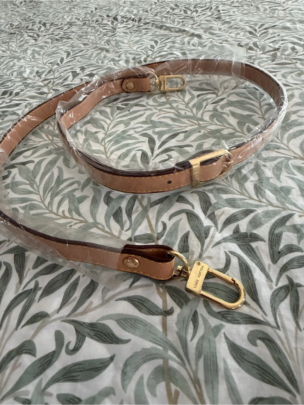 Authentic Louis Vuitton  Leather Shoulder Strap with Gold Hardware